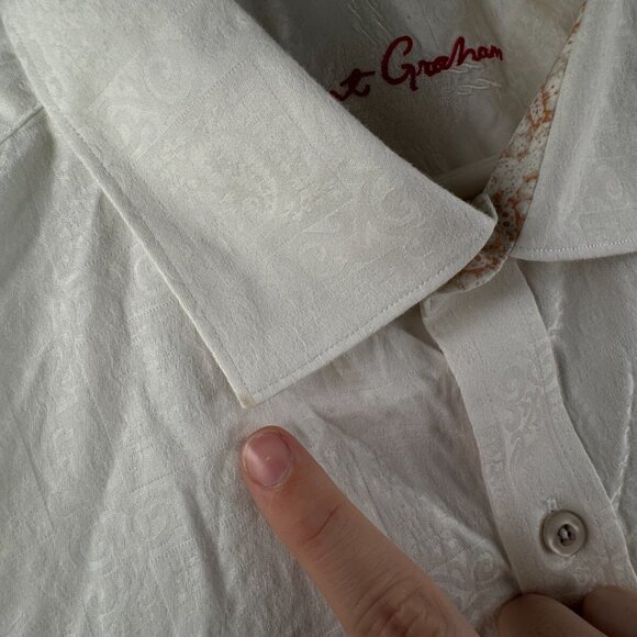 Robert Graham White Long Sleeve Button Up Shirt Men Size XL Classic Fit Swirl - Picture 16 of 16